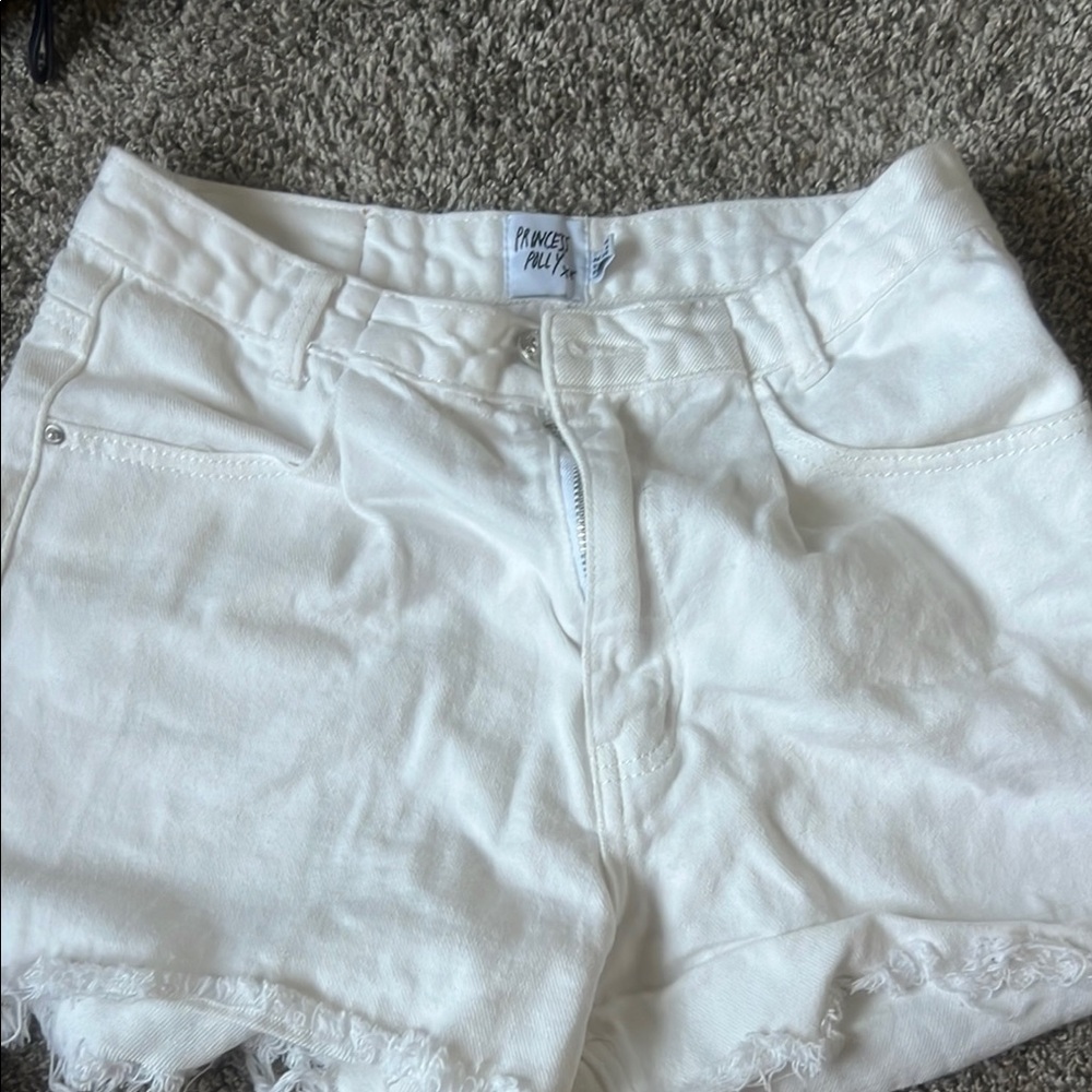 Princess Polly White Jean Shorts Casual Style